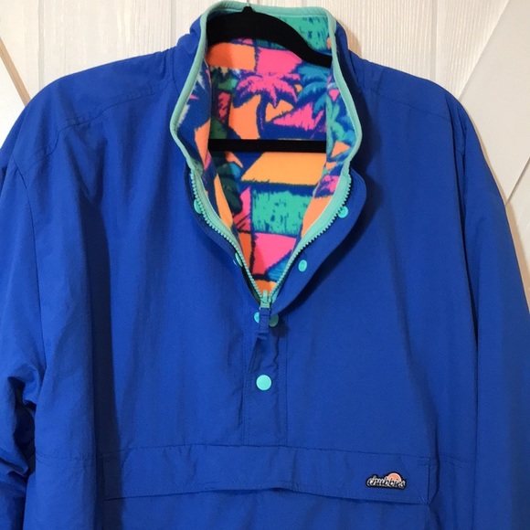 Chubbies Reversible 1/4 Zip Snap Fleece Nylon Pullover - Picture 2 of 13